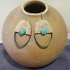 Turquoise Silver brass dangle earrings