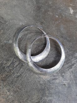 Bold Striking sterling silver hoop earrings