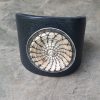 Hand woven horse hair basket leather cuff