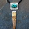 modern tribal jewelry, Turquoise and Bamboo Pendant