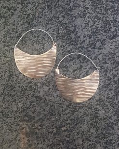 Golden textured hoop earrings