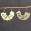 modern tribal jewelry, Golden Half Moon Hoops